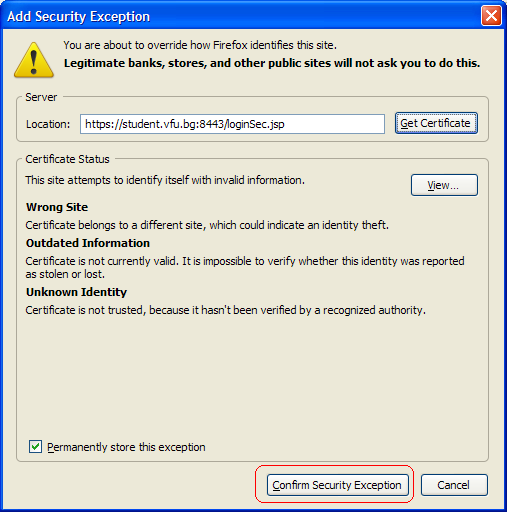 Firefox Error